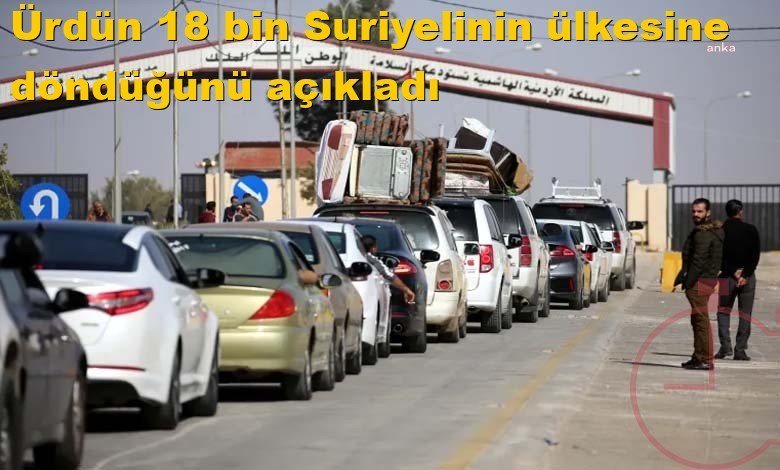 Ürdün, 18 bin Suriyelinin ülkesine döndüğünü açıkladı