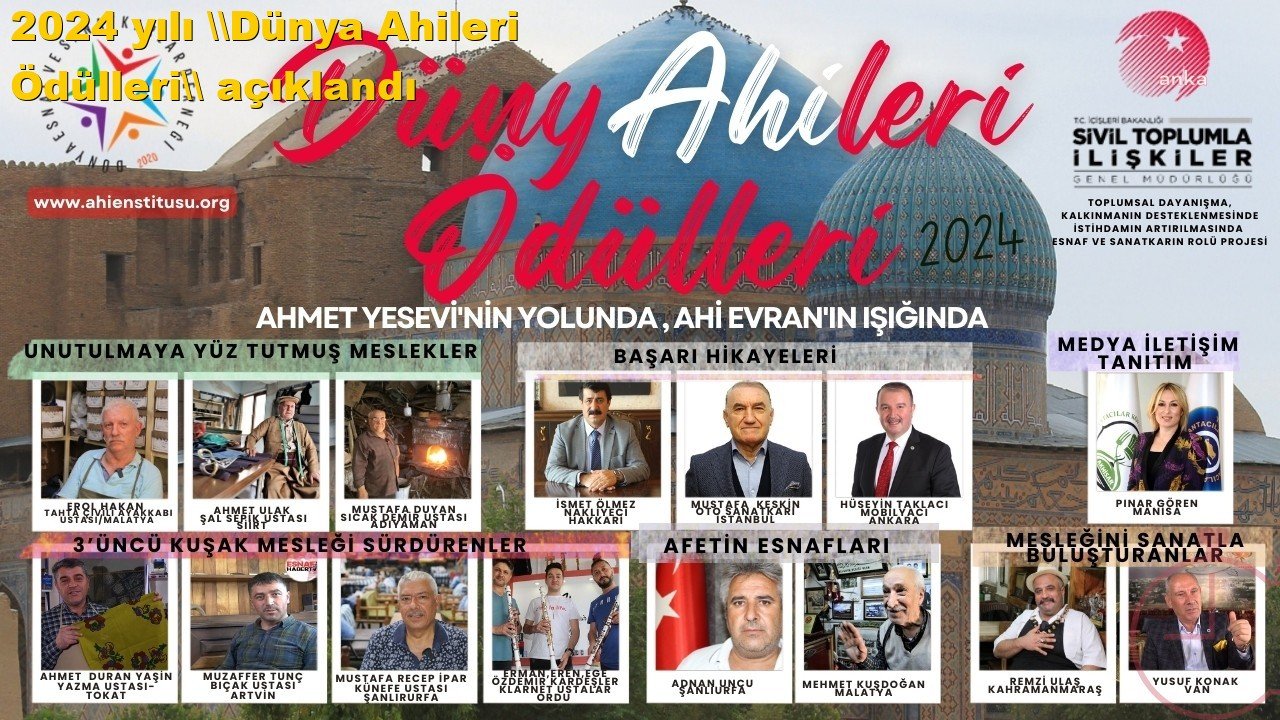 2024 yılı ''Dünya Ahileri Ödülleri'' açıklandı
